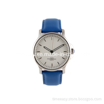 Generous Elegant Stainless Steel Case Leather Strap High Quality Analog Japanese Movement Quartz Wrist Watch for Men Wholesale Supplying (TE1881)